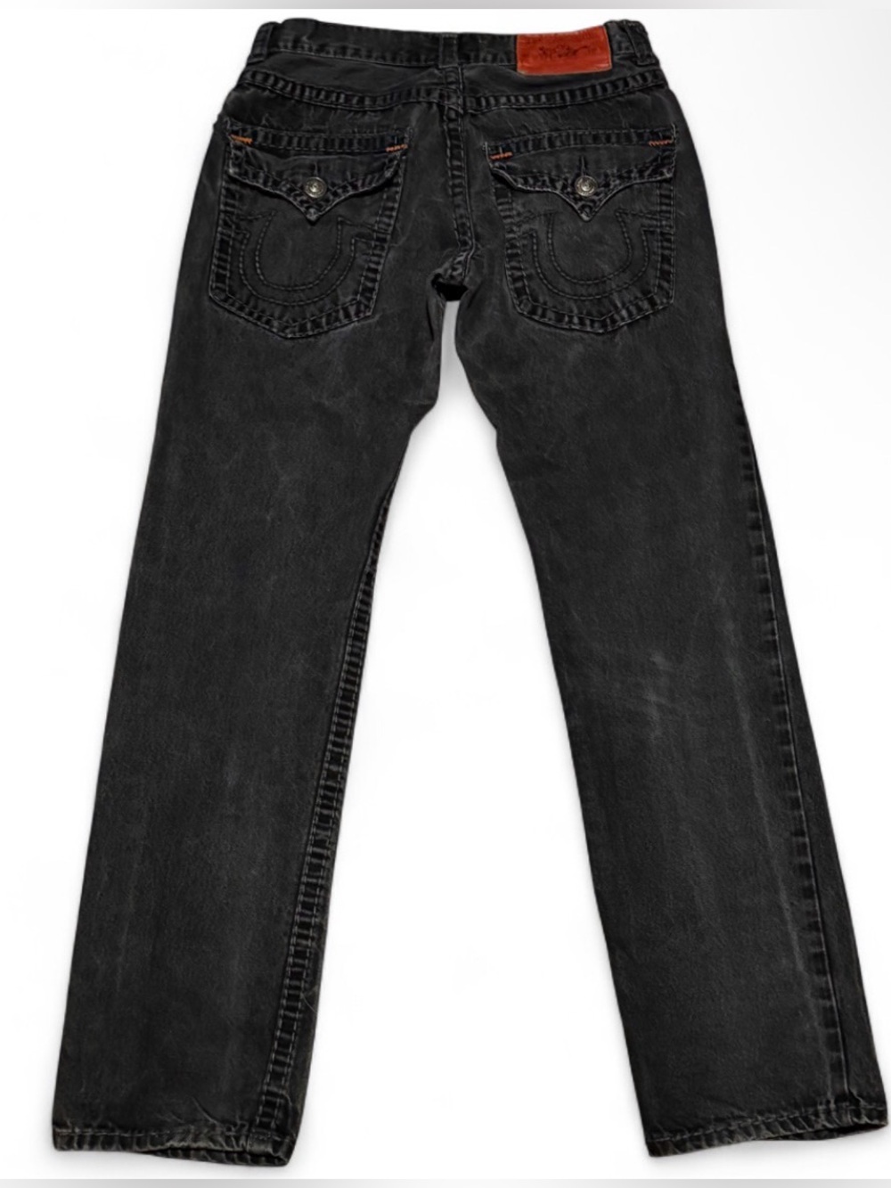 Vintage True Religion Black Acid Wash Straight Leg Jeans